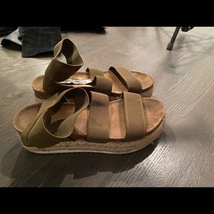 Green Platform sandals